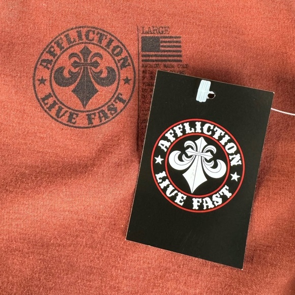 Affliction Women’s Graphic Short Sleeve Criss Cross V-Neck T-Shirt-Size: L -NWT - Picture 9 of 10